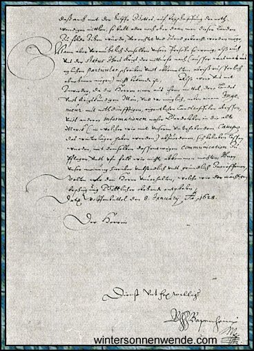 Brief von General Graf von Pappenheim