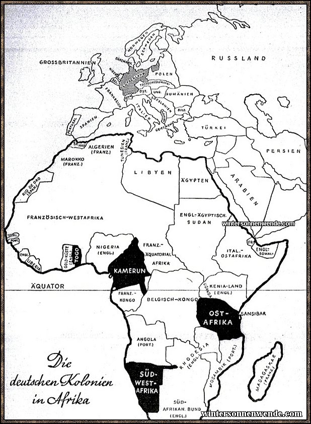 Die deutschen Kolonien in Afrika.