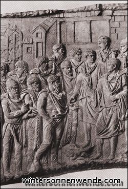 Relief von der Trajanssäule in Rom.