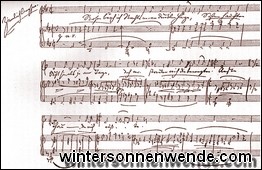 Brahms' eigenhändige Niederschrift der 'Sapphischen Ode'.
