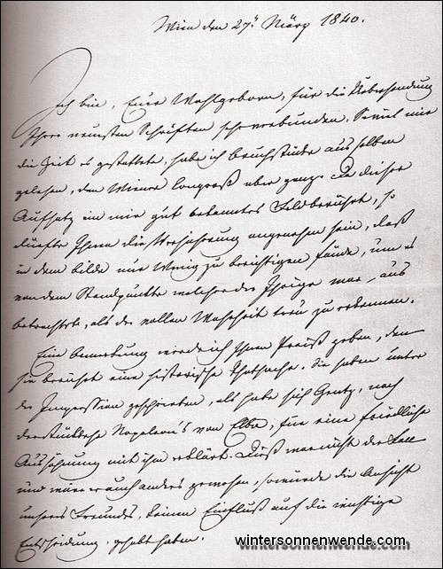Metternichs Brief an Varnhagen von Ense, Seite 1