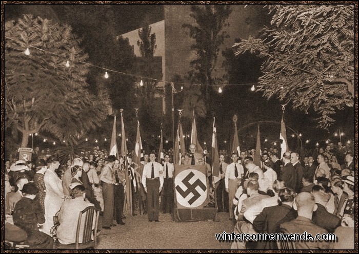 Kundgebung der Ortsgruppe Buenos Aires der AO der NSDAP.