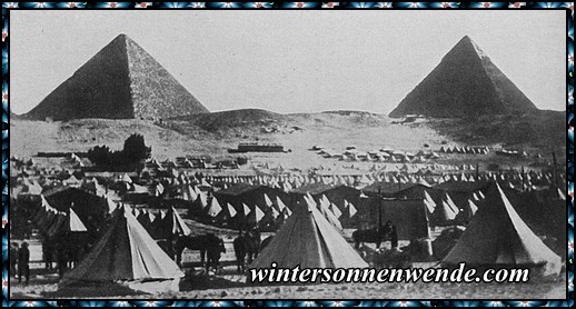Australisches Zeltlager bei den Pyramiden.