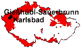 Lage von Gießhübl-Sauerbrunn und Karlsbad