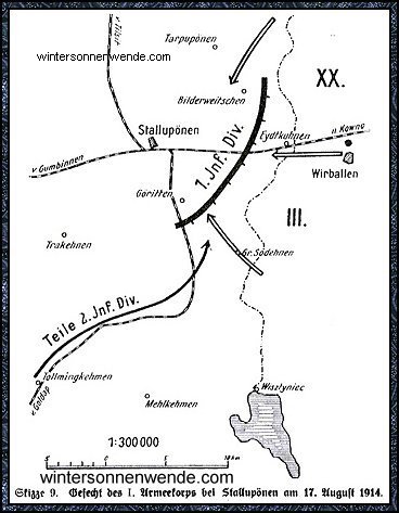 Gefecht des I. Armeekorps bei Stallupönen 
am 17. August 1914