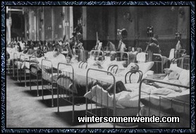 Verwundete deutsche Krieger in einem Berliner Restaurationssaal.