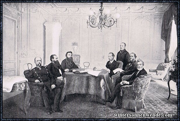 Abschlußsitzung des Frankfurter Friedens, Mai 1871.