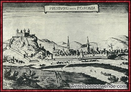 Preßburg nach einem alten Kupferstich im 18. Jahrhundert
