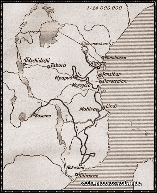 Lettow-Vorbeck - Karte.