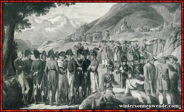 Offiziere und Mannschaften der innerösterreichischen
Landwehr im Jahre 1809.