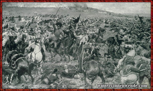 Österreichische Kavallerie attackiert preußische
Dragoner in der Schlacht bei Königgrätz.