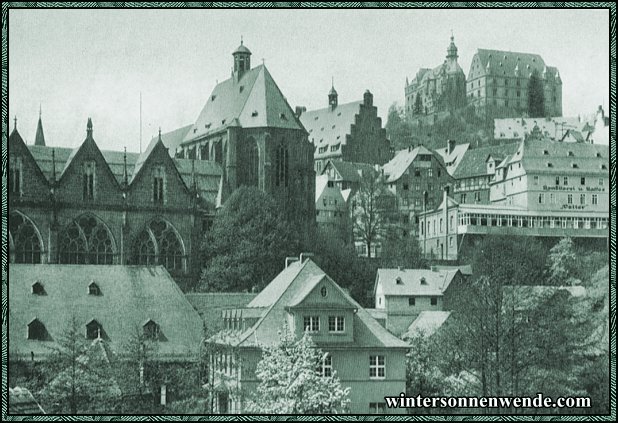 Marburg, Lahn. Universität und Schloß.