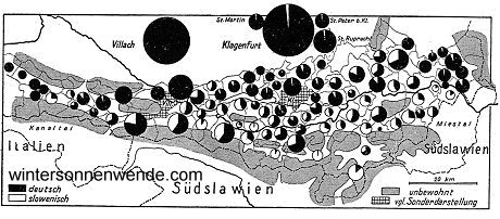 Sprachenkarte von Kärnten