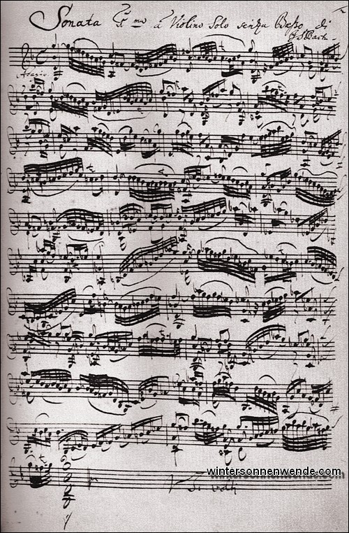 Erster Satz der Solosonate für Violine in d-moll.