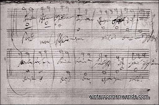 Erster Entwurf Beethovens zu dem Schlußchor der 9. Sinfonie.