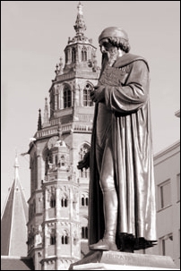Das Gutenberg-Denkmal von Bertel Thorwaldsen.