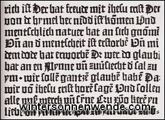 Die älteste erhaltene Druckprobe Gutenbergs.