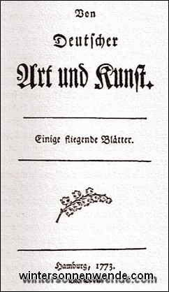 Titelblatt des von Herder herausgegebenen Bandes 'Von Deutscher Art und Kunst'.