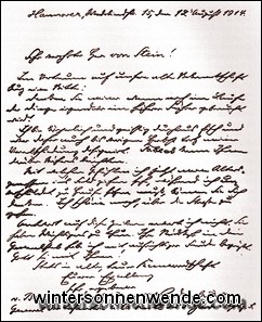 Brief Hindenburgs an den Generalquartiermeister von Stein.