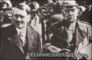 Reichspräsident Paul von Hindenburg und Adolf Hitler.