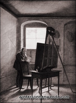 Caspar David Friedrich im Atelier.