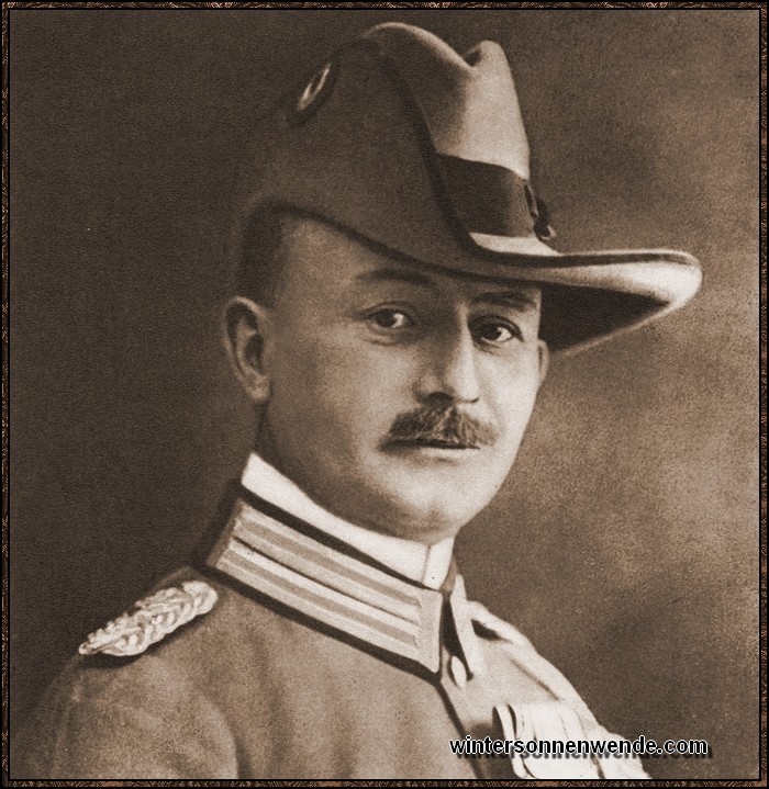 General Paul von Lettow-Vorbeck, *20. 3. 1870 in Saarlouis (Saarlautern). War von 1913
bis 1918 Kommandeur der Schutztruppe in 
Deutsch-Ostafrika.