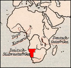 Lage von Deutsch-Südwestafrika.