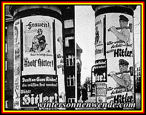 Nationalsozialistische Werbeplakate zur Reichspräsidentenwahl 1932.
