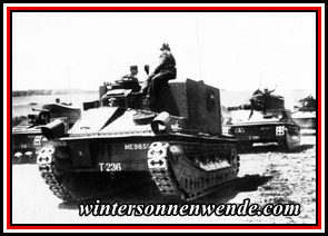 General Weygand bei einer Übung englischer Tanks.