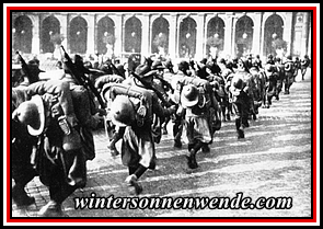 Faschistische Miliz marschbereit nach Abessinien.