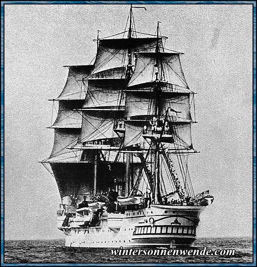Schulschiff 'Charlotte', das letzte Segelschiff der Marine.