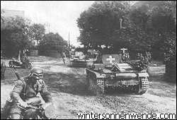 Deutsche Panzer im Vormarsch