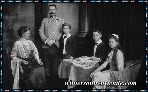 Erzherzog Franz Ferdinand im Kreise seiner Familie.