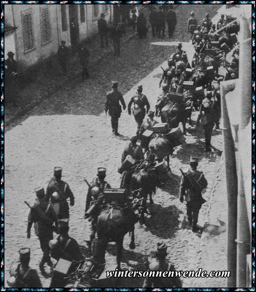 Serbisches Militär in Monastir.