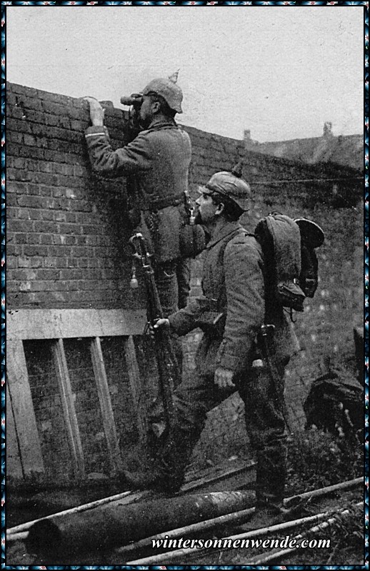 Beobachtung feindlicher Truppenbewegungen bei Dixmuiden.