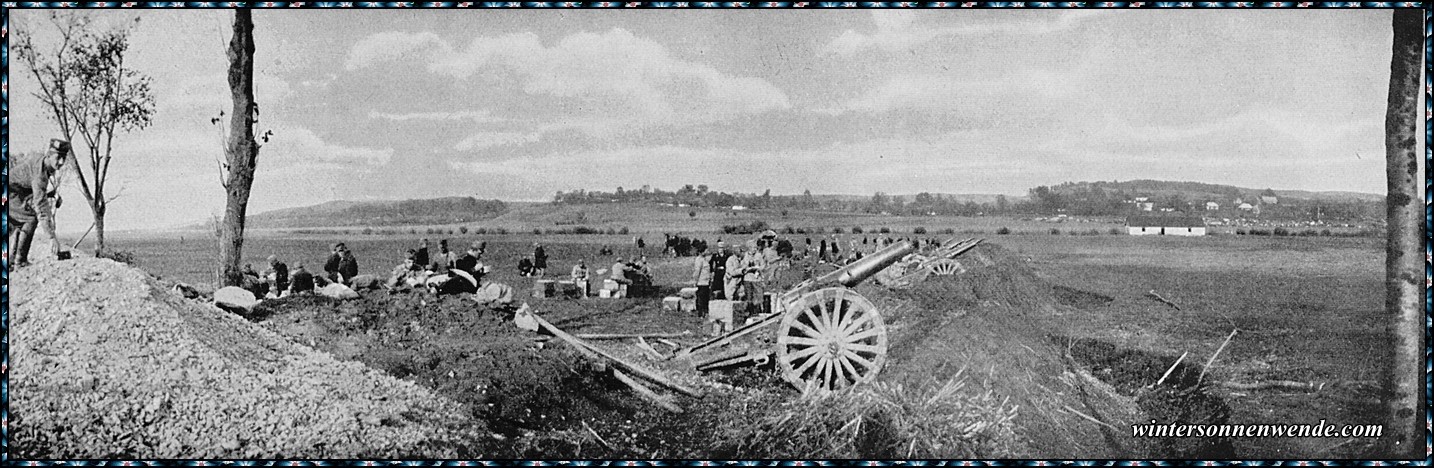 Österreichische Batterie auf dem russischen Kriegsschauplatz.