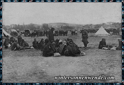 Großes türkisches Truppenlager in Jenikoi auf Gallipoli.