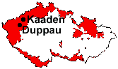 Lage von Duppau und Kaaden