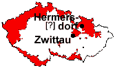 Lage von Hermersdorf und Zwittau