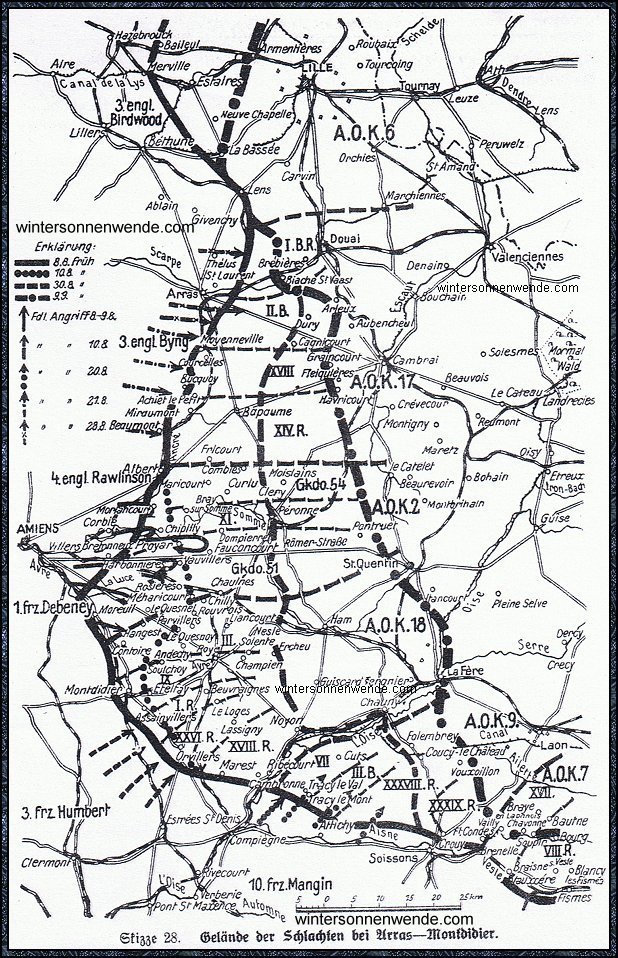 Gelände der Schlachten bei Arras - Montdidier