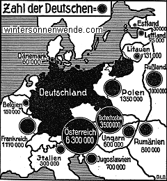 Die Verteilung der Deutschstämmigen in Europa
