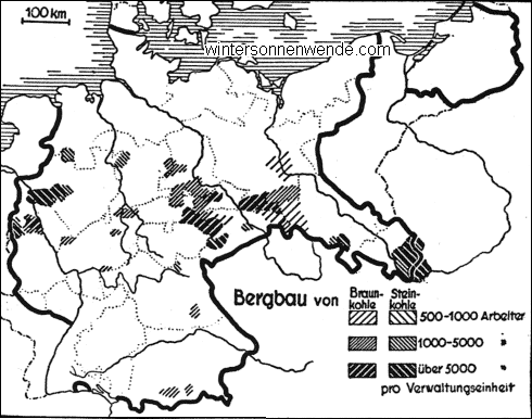 Die Verteilung des Steinkohlen- und Braunkohlenbergbaus