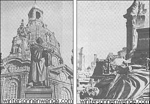 Dresden vorher und nachher - dies war eine Statue von Martin Luther gewesen.