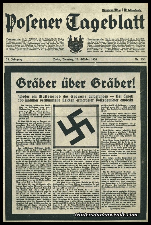 Excerpt of the Posener Tageblatt of October 17, 1939.