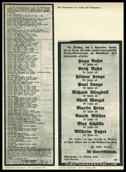 The murdered at Goslin and Schepanowo.