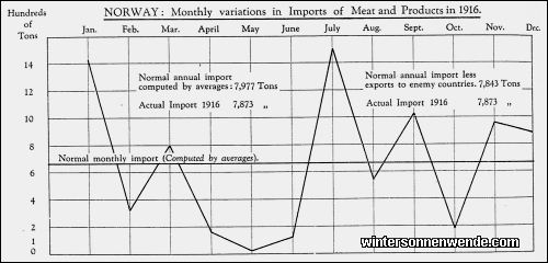 Norway: Monthly variations in Imports of Meat and Products in 1916.