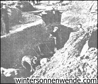 Germans excavate mass gaves for their compatriots.