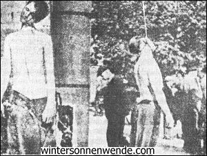 German privates were hanged from lamp posts.