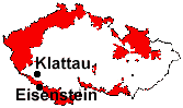 location of Eisenstein and Klattau