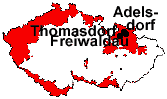 location of Freiwaldau, Thomasdorf and Adelsdorf
